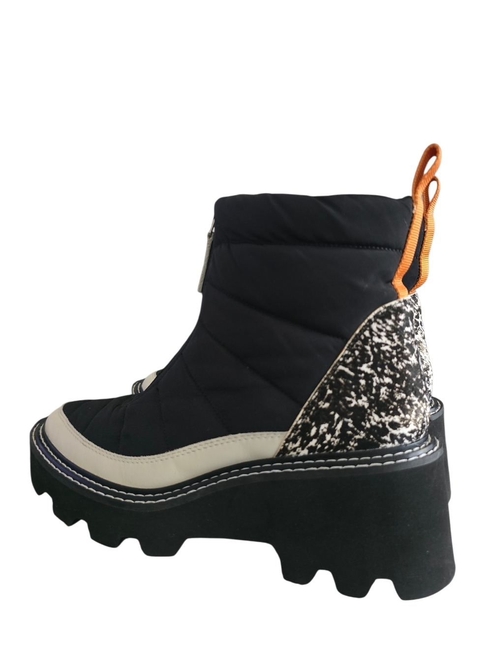 Dolce Vita Helki Women's Black and White Quilted Zip Front Boots | Size 8.5 - Picture 6 of 15